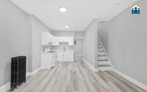 Living room of updated 3 bedroom rental property in North Phila West Philadelphia 1